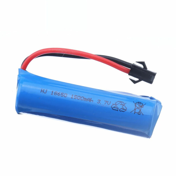 Siyah Soketli Oyuncak Araba Pili 3.7v 1500 Mah 18650  Li-ıon 14mm X 50mm