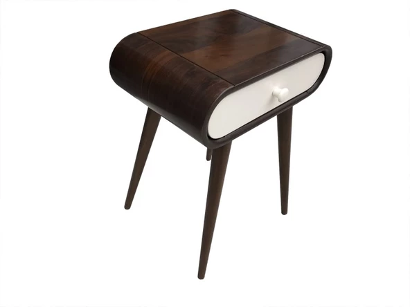 Komodin 13272 Torna RETRO Çekmece 1Adet Renk Porselen Kulp Kayın Torna El Yapım - 2