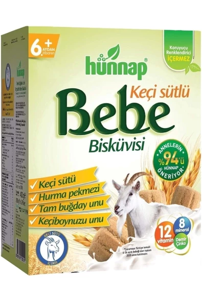 Hünnap Keçi Sütlü Ve Vitaminli Bebe Bisküvisi 400 gr