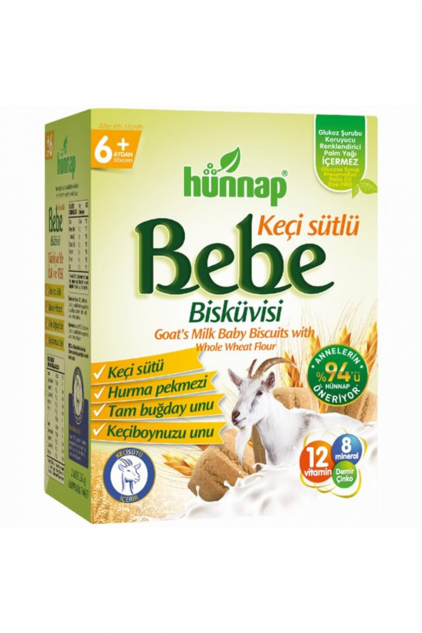 Hünnap Keçi Sütlü Bebe Bisküvisi 400 Gr - 6 Adet - 2