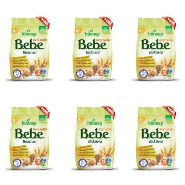 Hünnap Bebe Bisküvisi 200 gram×6 adet