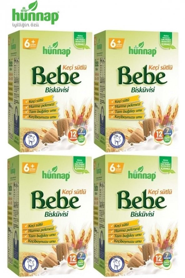 Hünnap Keçi Sütlü Bebe Bisküvisi 400gr 4'lü Set - 2