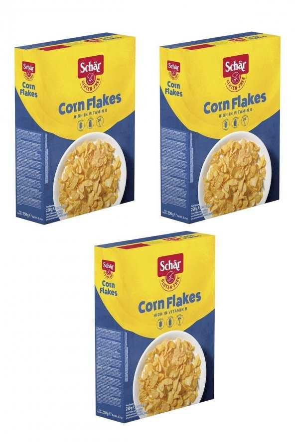 Corn Flakes Glutensiz Sade Mısır Gevreği 250 G 3 Adet