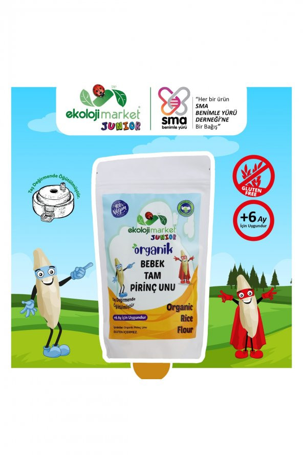 Ekoloji Market Organik Bebek Tam Pirinç Unu Glutensiz 250 gr - 2