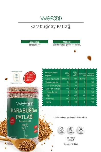 Wefood Karabuğday Patlağı 100 Gr - 3