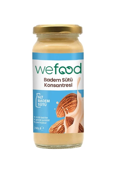 Wefood Badem Sütü Konsantresi (Şekersiz, %100 Badem) 240 gr