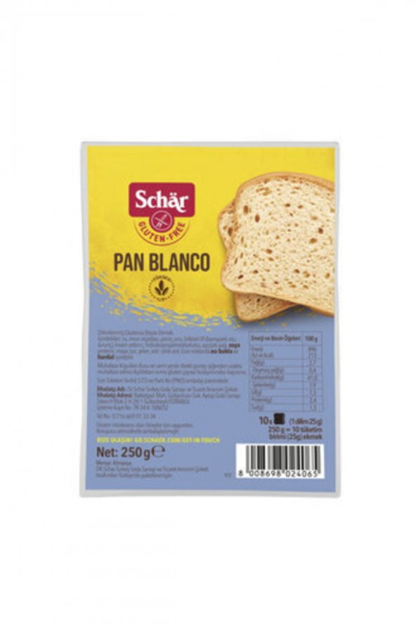 Schar Pan Blanco Dilimli Ekmek 250 G-5 Adet