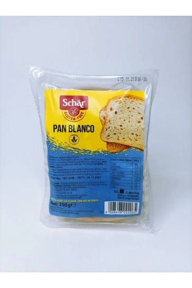 Schar Pan Blanco Dilimli Glutensiz Ekmek 200 Gr.