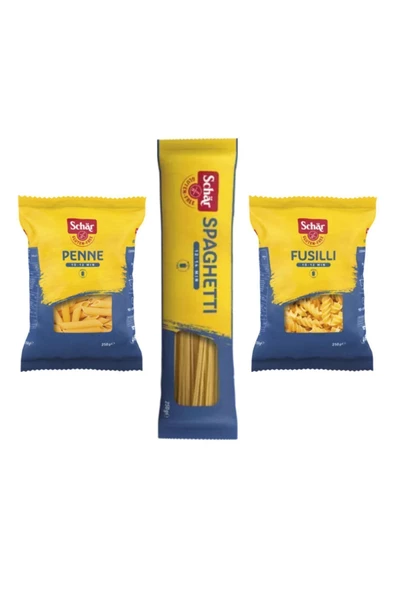 Schar Glutensiz Makarna Seti Penne Fisulli Spagetti 250 G 3'lü
