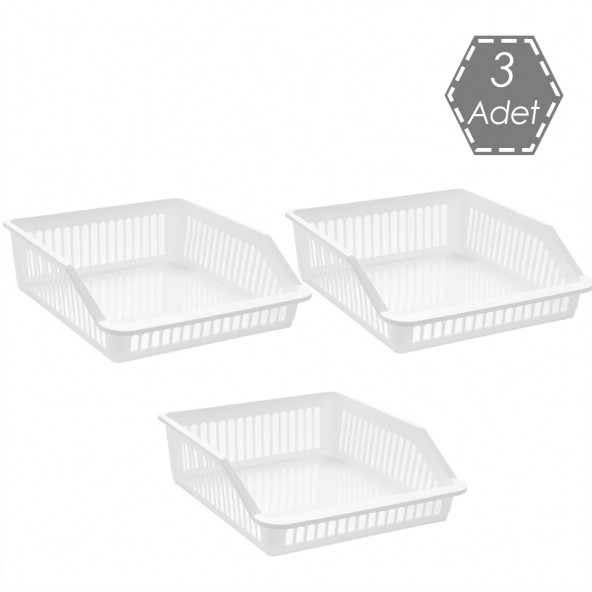 Porsima Org-25 3 lü Çok Amaçlı Buzdolabı İçi Düzenleyici Sebze Meyve Organizer Sepet - 2
