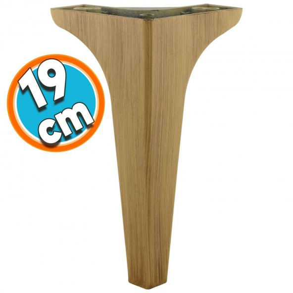 Mobilya Kanepe Sehpa TV Ünitesi Koltuk Ayağı 19 cm  Açık Kahverengi Baza Ayak ürün görseli