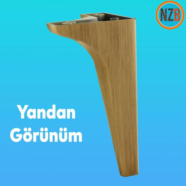 Mobilya Kanepe Sehpa TV Ünitesi Koltuk Ayağı 19 cm  Açık Kahverengi Baza Ayak - Resim 3