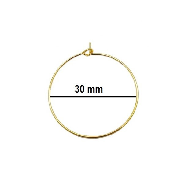 30 mm Altın Renk Halka Küpe Takı Malzemesi 20 Adet - 5