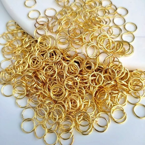 200 Adet 7*0,7 mm Açık Sarı Renkli Halka Takı Halkası Takı Malzemesi