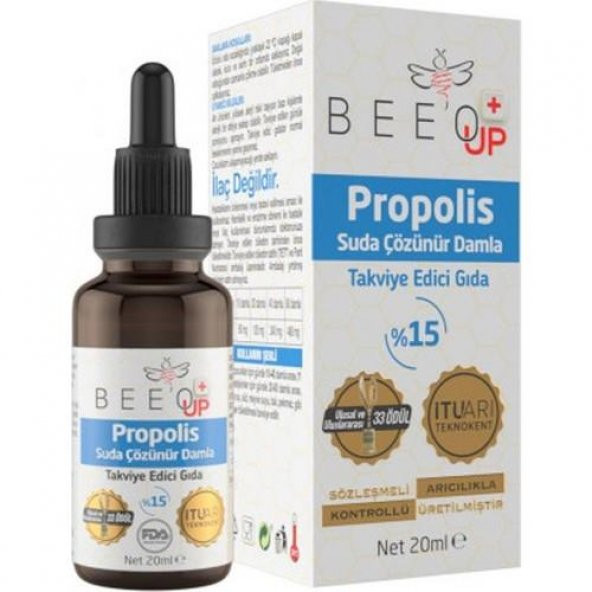 Beeo Up Propolis Suda Çözünür Damla %15 20 Ml (SKT:11/2024)