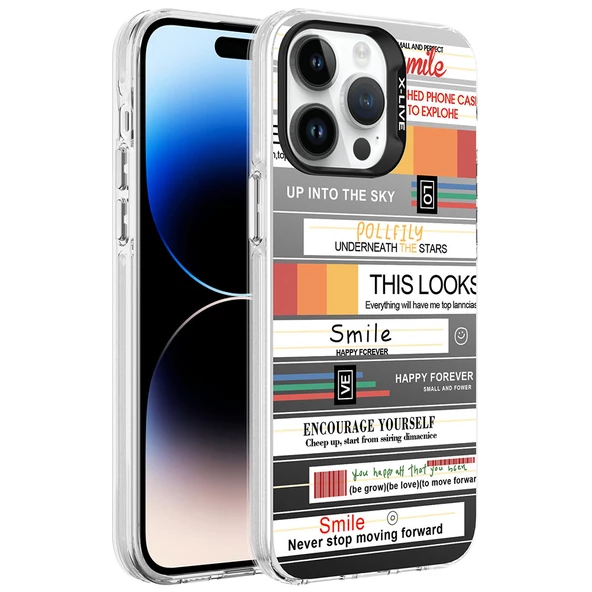 Apple iPhone 14 Pro Max Kılıf Desenli Zore Silver Sert Kılıf - Resim 5