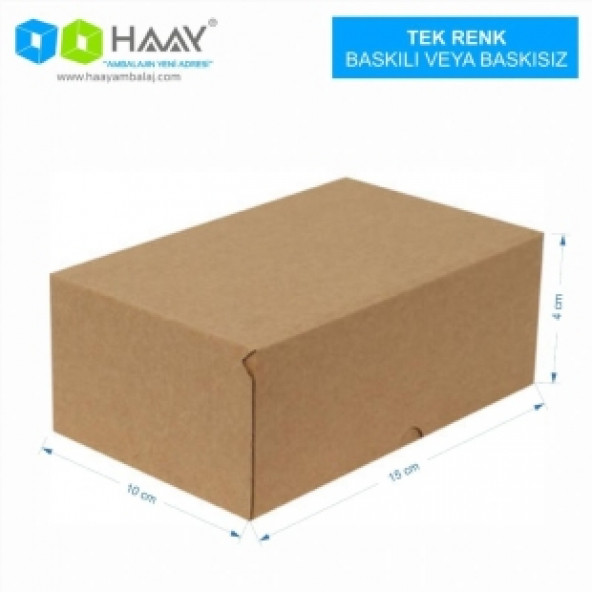 HAAY AMBALAJ 20x10x10cm E-Ticaret Kargo Kutusu - 4 Nokta - Kraft ( 10 ADET)