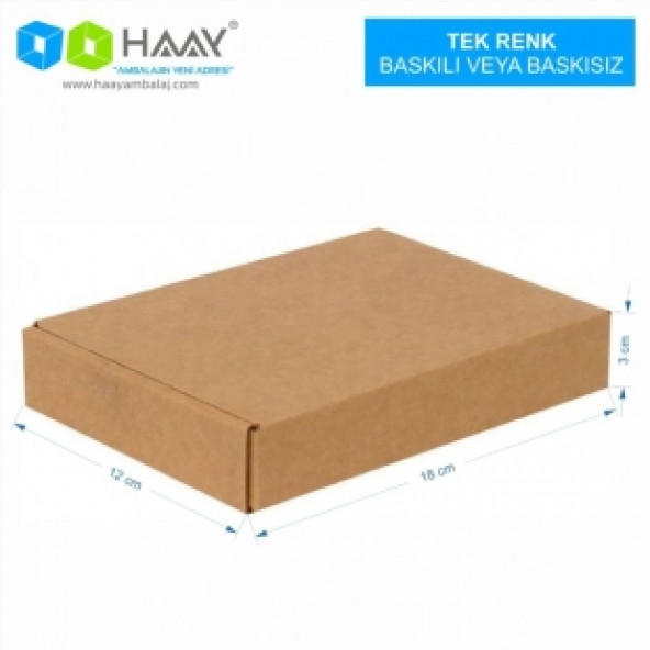 HAAY AMBALAJ 18x12x3cm Kilitli Kutu - Kraft ( 10 ADET)