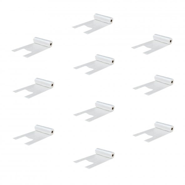 Şeffaf Market Rulo Torba Poşet - Hışır Atlet Poşet - Büyük Boy - 200 Adetlik 10 Rulo ürün görseli 1