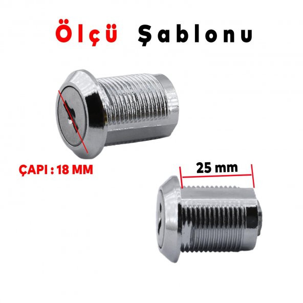 Dolap Mandallı Çekmece Kilidi 2 Anahtarlı Metal Mobilya Dolap Kilidi - 2