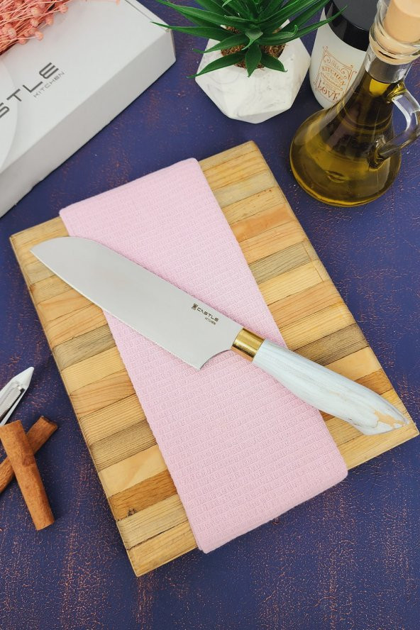 CASTLE KITCHEN Papatya Serisi Mutfak Bıçak Santaku Günlük Kullanım Doğrama Bıçağı