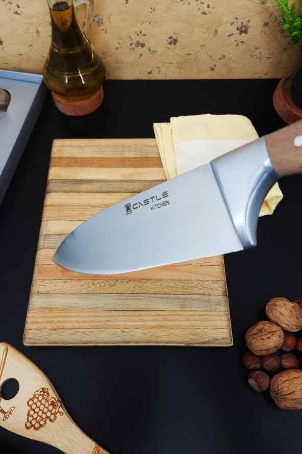 CASTLE KITCHEN Durable Serisi Mutfak Bıçak Seti Şef Bıçağı Et Ekmek Sebze Doğrama Bıçağı ( Xl ) - 4