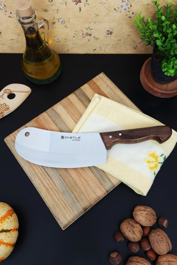CASTLE KITCHEN Mutfak Bıçak Pide Börek Soğan Pizza Et Salata Kıyma Bıçağı Kesici Doğrayıcı Satırı