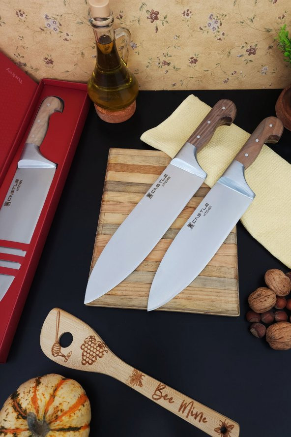 CASTLE KITCHEN Durable Serisi 2li Mutfak Bıçak Seti Şef Bıçağı Et Ekmek Sebze Doğrama Bıçağı ( Xl- Xll )