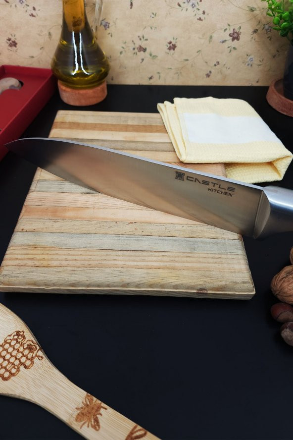 CASTLE KITCHEN Durable Serisi Mutfak Bıçak Seti Şef Bıçağı Et Ekmek Sebze Doğrama Bıçağı ( Xll ) - 5