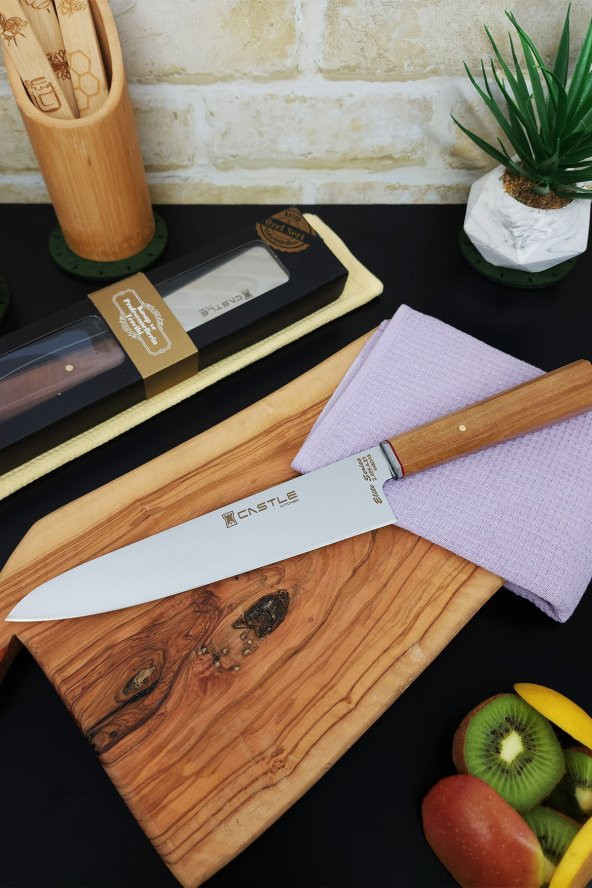 CASTLE KITCHEN Elite Serisi Mutfak Bıçak Seti Şef Bıçağı Et Ekmek Sebze Bıçağı ( Gyotou ) - 5
