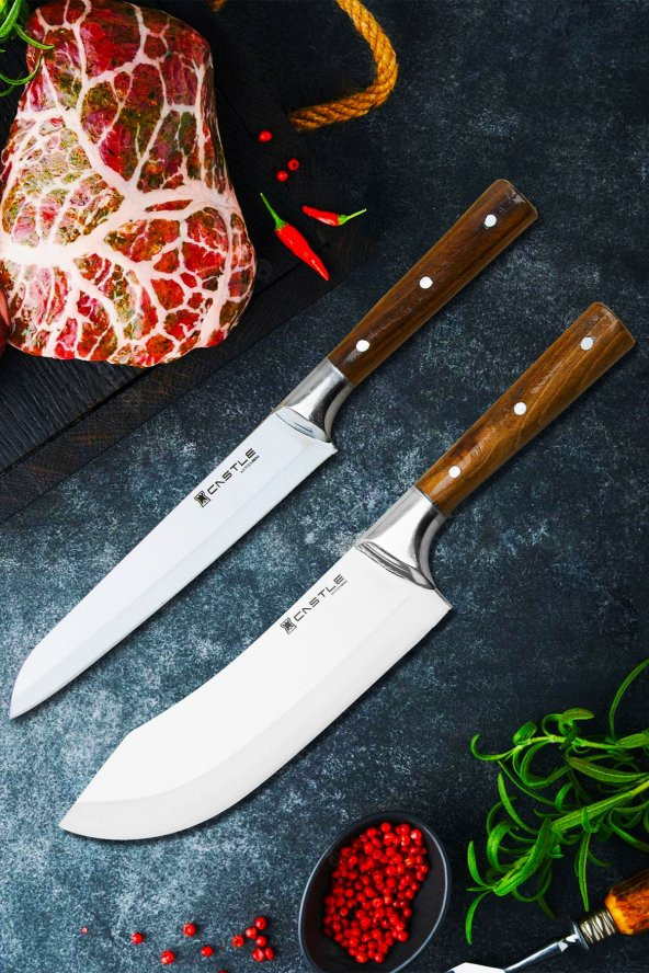 CASTLE KITCHEN Mutfak Bıçak Seti Et Ekmek Sebze Meyve Şef Bıçağı Set