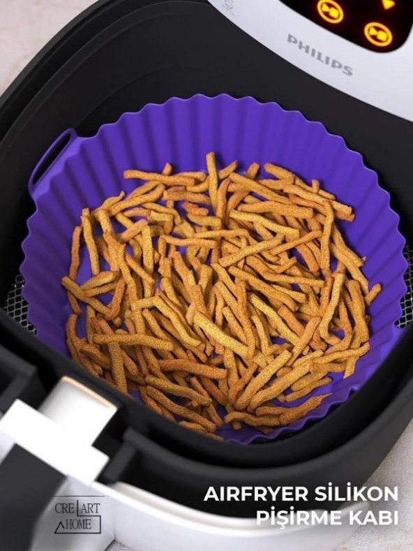 Airfryer Silikon Pişirme Kabı 20x5 Cm Bpa Içermez Tüm Airfryerlere Uyumlu Pişirme Kağıdı MOR