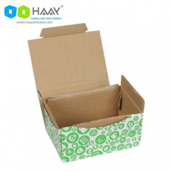 HAAY AMBALAJ 15,5x11x7,5cm Yeşil Alışveriş Desenli Kutu ( 10 ADET) - 2