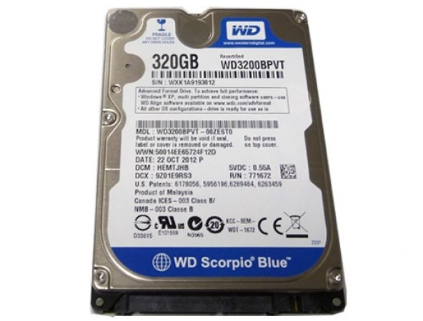 Western Digital Scorpio Blue WD3200BPVT 2.5" 320GB 5400 RPM SATA NOTEBOOK HDD