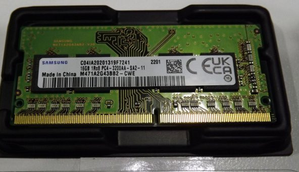 Samsung Pın PC4-3200AA-SA2 M471A2G43BB2-CWE 16 GB DDR4 3200 Mhz Notebook Ram