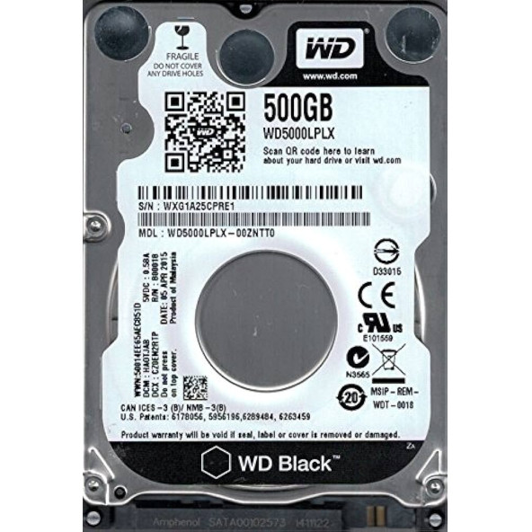 Western Digital Black WD5000LPLX 500 GB NOTEBOOK HDD