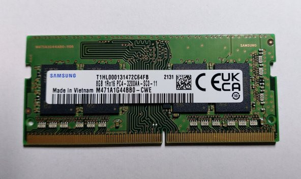 Samsung 8GB 3200MHz DDR4 PC4-25600 M471A1G44BB0-CWE NOTEBOOK RAM BELLEK KUTUSUZ