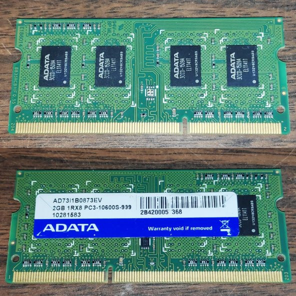 Adata AD73i1B0873EV PC3-10600 DDR3 2 GB 1333 MHz CL19 Notebook Ram