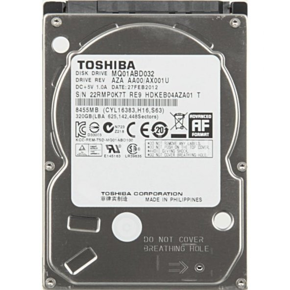 Toshiba MQ01ABD032 2.5" 320 GB SATA NOTEBOOK HDD