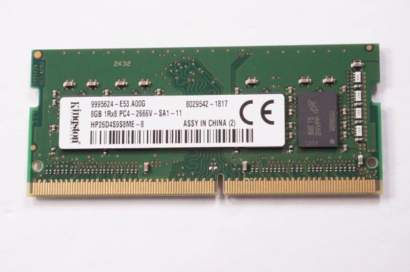 Kingston HP26D4S9S8ME-8 8 GB DDR4 2666 MHz CL19 Laptop Ram Yenilenmiş 2.EL ÜRÜN