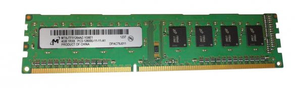 Micron 4GB DDR3 1Rx8 PC3-12800U MT8JTF51264AZ-1G6E1 Desktop RAM Memory
