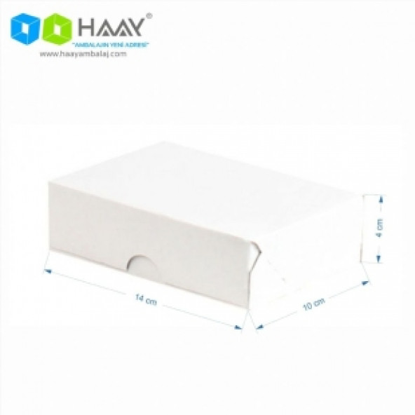 HAAY AMBALAJ 14x10x4cm E-Ticaret Kargo Kutusu - 4 Nokta - Beyaz ( 10 ADET)