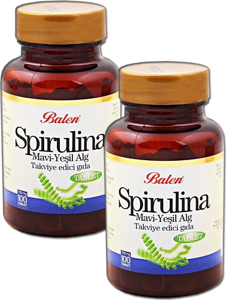 Balen 2 Adet Balen Spirulina Tablet 100 Adet 700 Mg Yosun Hapı