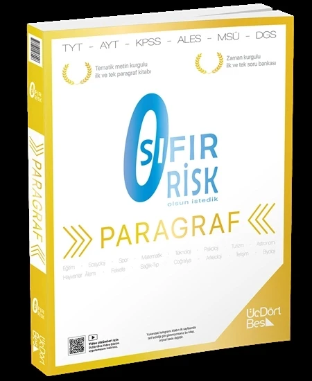 ÜçDörtBeş Yayınları Paragraf Sıfır Risk Yeni