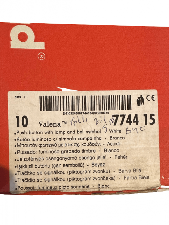 Legrand Valena 774415 Işıklı Zil Butonu (Çan Sembollü) Beyaz (Çerçeve Dahil) (3 Adet) - 3