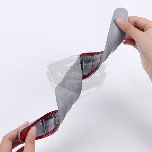 5D Esnek Tampon Koruma Bandı Tampon Koruyucu Şerit Yumuşak Bant 2 li Paket Gri Karbon - 8