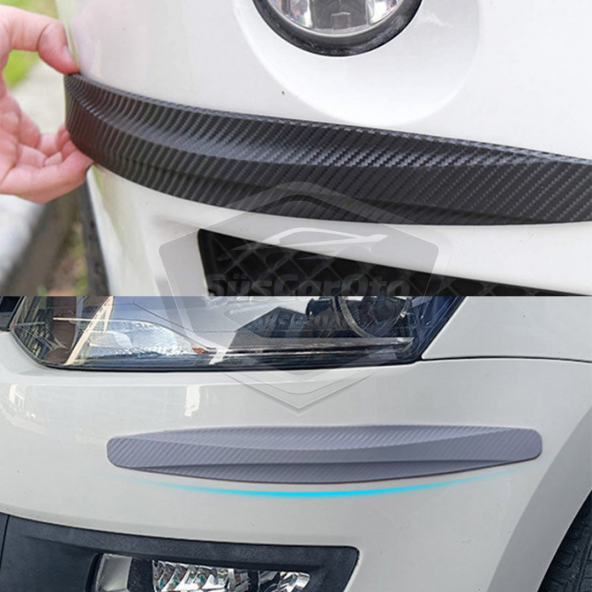 5D Esnek Tampon Koruma Bandı Tampon Koruyucu Şerit Yumuşak Bant 2 li Paket Gri Karbon - 2