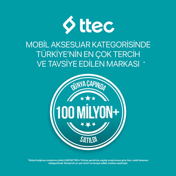 ttec USB-C - Lightning Hızlı Şarj Kablosu 150cm - 9