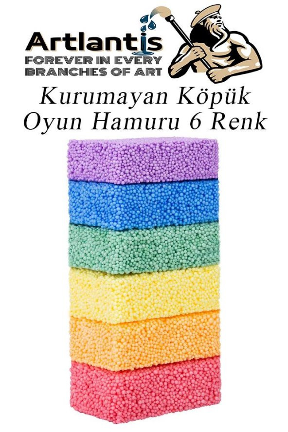 Kurumayan Köpük Oyun Hamuru 6 Renk 1 Paket Köpük Hamur 6 lı 6X10 gr Okul Öncesi Hobi Aktivite