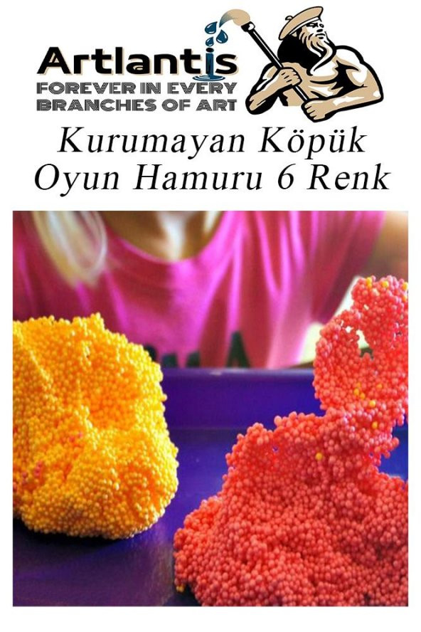 Kurumayan Köpük Oyun Hamuru 6 Renk 1 Paket Köpük Hamur 6 lı 6X10 gr Okul Öncesi Hobi Aktivite - 3